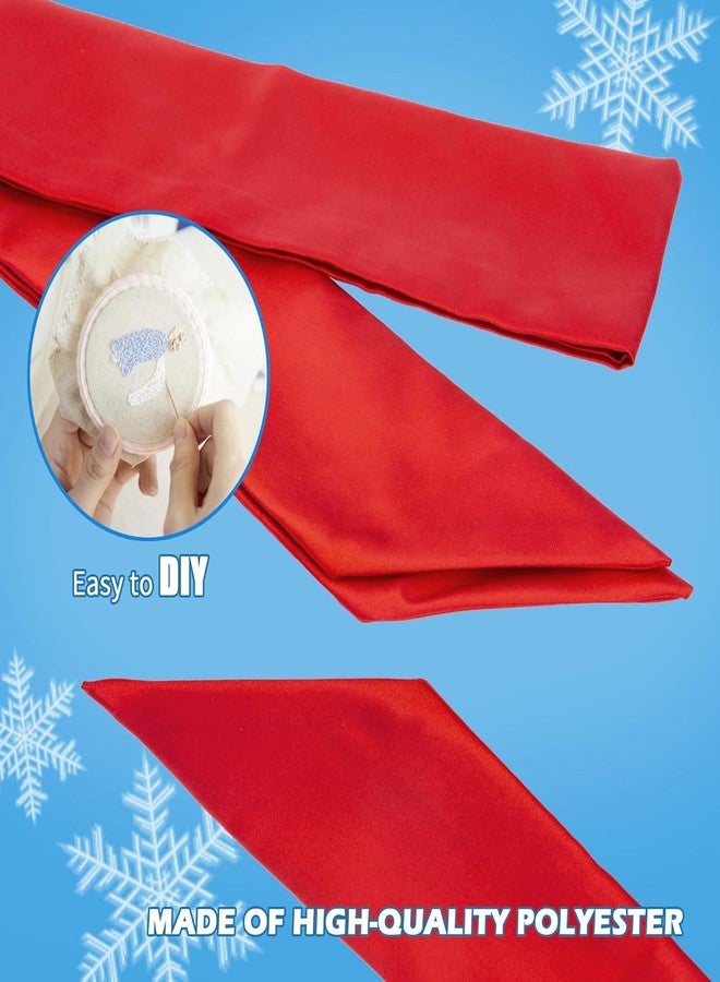 RunNico 2 Pack Front Door Wreath Blank Sash - 3.3" W x 52.8" L Red Plain Wreath Accessories for Christmas Halloween Party Yard Wall Doorway Outdoors Decoration - Image 5